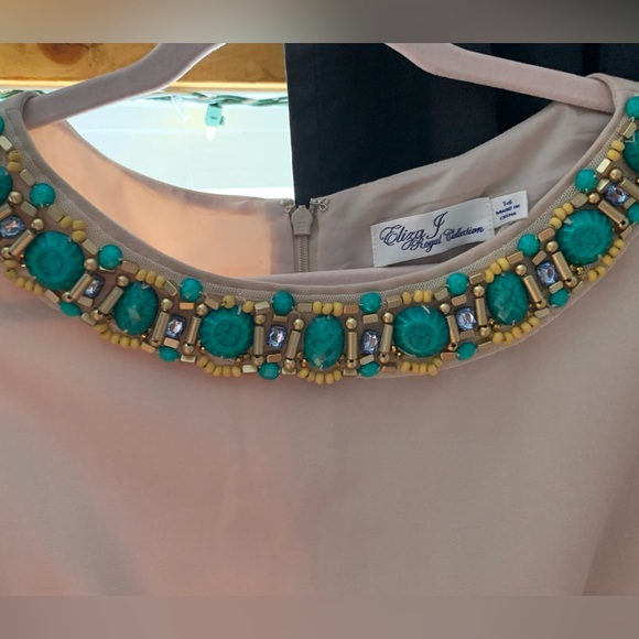 Classy beaded beige {Royal Collection} Eliza J dress - Picture 8 of 16